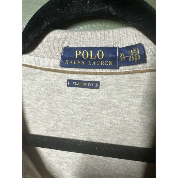 Polo Ralph Lauren Dune Tan Heather Interlock Classic Fit Long Sleeve Polo XL - Picture 3 of 4